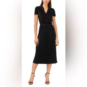 Halogen Plissé Wrap Dress
